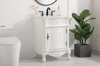 24 inch Single bathroom vanity in antique white