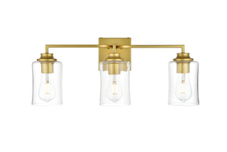 Ronnie 3 light Brass and Clear Bath Sconce