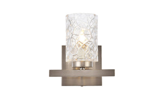 Cassie 1 light bath sconce in satin nickel with clear shade