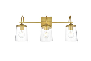 Avani 3 light Brass and Clear Bath Sconce