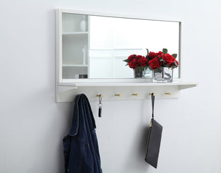 Entryway mirror with shelf  42 inch x 21 inch in white