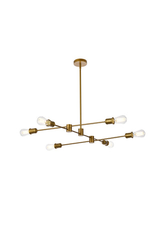 Xavier 6 lights pendant in brass