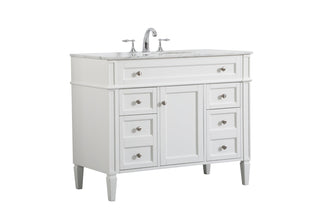 42 inch Single bathroom vanity in white