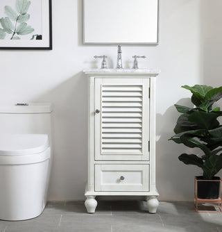 19 inch Single Bathroom Vanity in Antique White