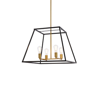 Declan 24 inch pendant in black and brass