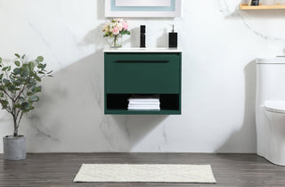 24 inch Single bathroom vanity in green