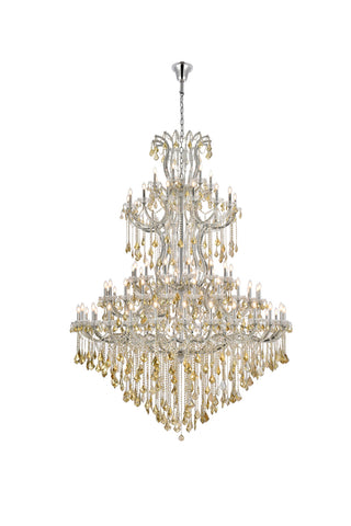 Maria Theresa 84 light Chrome Chandelier Golden Teak (Smoky) Royal Cut Crystal