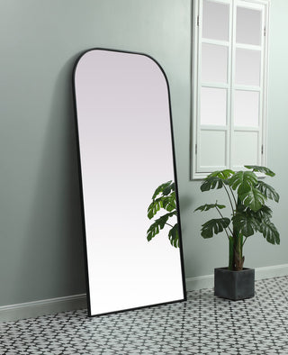 Metal Frame Arch Full Length Mirror 35x72 Inch in Black