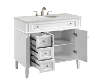 40 In. Single Bathroom Vanity Set In White