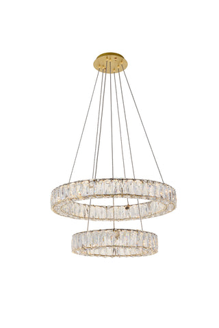 Monroe Integrated LED chip light gold Chandelier Clear Royal Cut Crystal