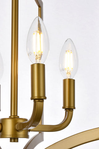 Kiera 4 lights pendant in brass