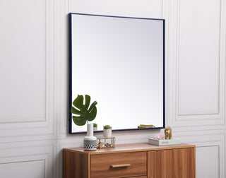 Metal frame round mirror 36 inch x 36 inch in Blue