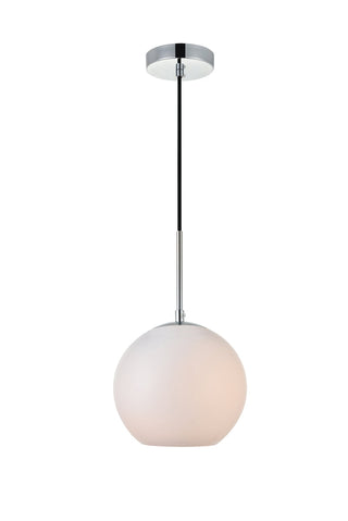 Baxter 1 Light Chrome Pendant With Frosted White Glass