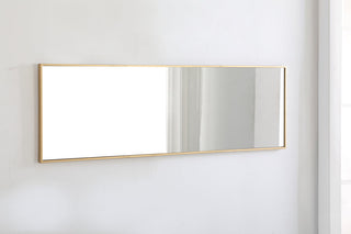 Metal frame Rectangle Mirror 18 inch Brass