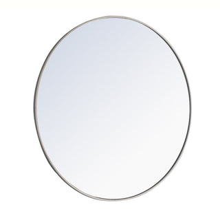 Metal frame Round Mirror 42 inch Silver finish