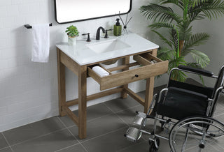 36 Inch ADA Compliant Bathroom Vanity In Natural Oak