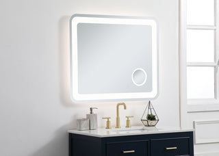 Lux 30in x 36in Hardwired LED mirror with magnifier and color changing temperature 3000K/4200K/6000K