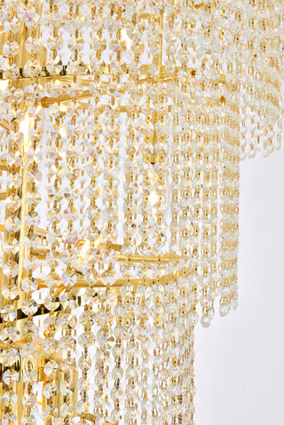 Spiral 28 light Gold Chandelier Clear Royal Cut Crystal