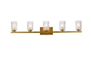 Cassie 5 lights bath sconce in brass with clear shade