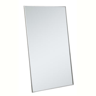 Metal frame rectangle mirror 36 inch in silver