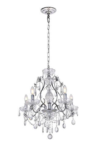 Voltaire Collection Chandelier D22 H22 Lt:5 Chrome Finish