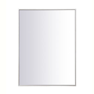 Metal frame rectangle mirror 27 inch in silver