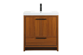 30 inch Single bathroom vanity in Teak