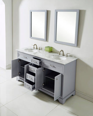 60 In. Double Bathroom Vanity Set In Light Grey