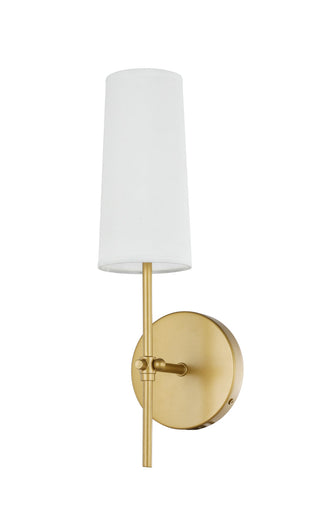 Mel 1 light Brass and White shade wall sconce