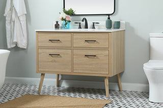 42 inch Single bathroom vanity in mango wood with backsplash