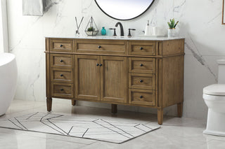 60 inch Single bathroom vanity in driftwood