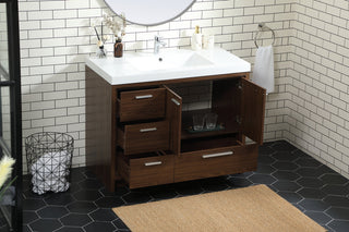 42 inch Single bathroom vanity in Walnut