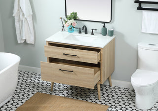 36 inch Single bathroom vanity in mango wood