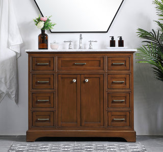 42 in. Single Bathroom Vanity set in teak