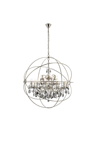 Geneva 18 light polished nickel Chandelier Silver Shade (Grey) Royal Cut crystal