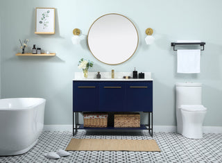 48 inch Single bathroom vanity in blue with backsplash