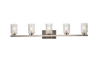 Cassie 5 lights bath sconce in satin nickel with clear shade