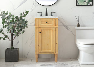 18 inch Single bathroom vanity in natural wood