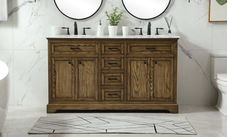 60 inch double bathroom vanity in driftwood