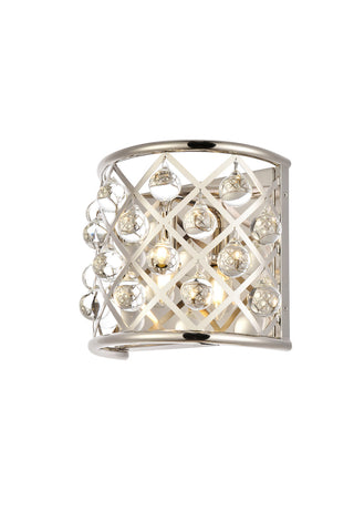 Madison 1 light polished Nickel Wall Sconce Clear Royal Cut Crystal