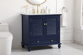 36 inch Single bathroom vanity in blue