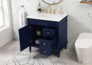 32 inch Single bathroom vanity in blue