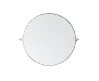 Round pivot mirror 30 inch in silver