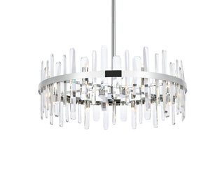 Serena 32 inch crystal round chandelier in chrome