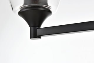 Gianni 3 light Black and Clear Bath Sconce