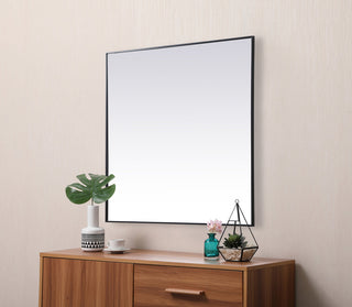 Metal Frame Square Mirror 48 inch in Black