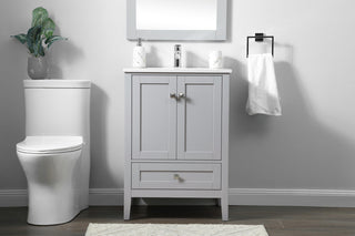 24 Inch SIngle Bathroom Vanity In Grey