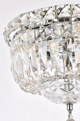 Tranquil 4 light Chrome Flush Mount Clear Royal Cut Crystal