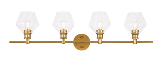 Gene 4 light Brass and Clear glass Wall sconce