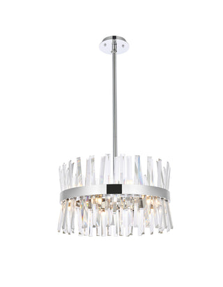 Serephina 20 inch crystal round pendant light in chrome